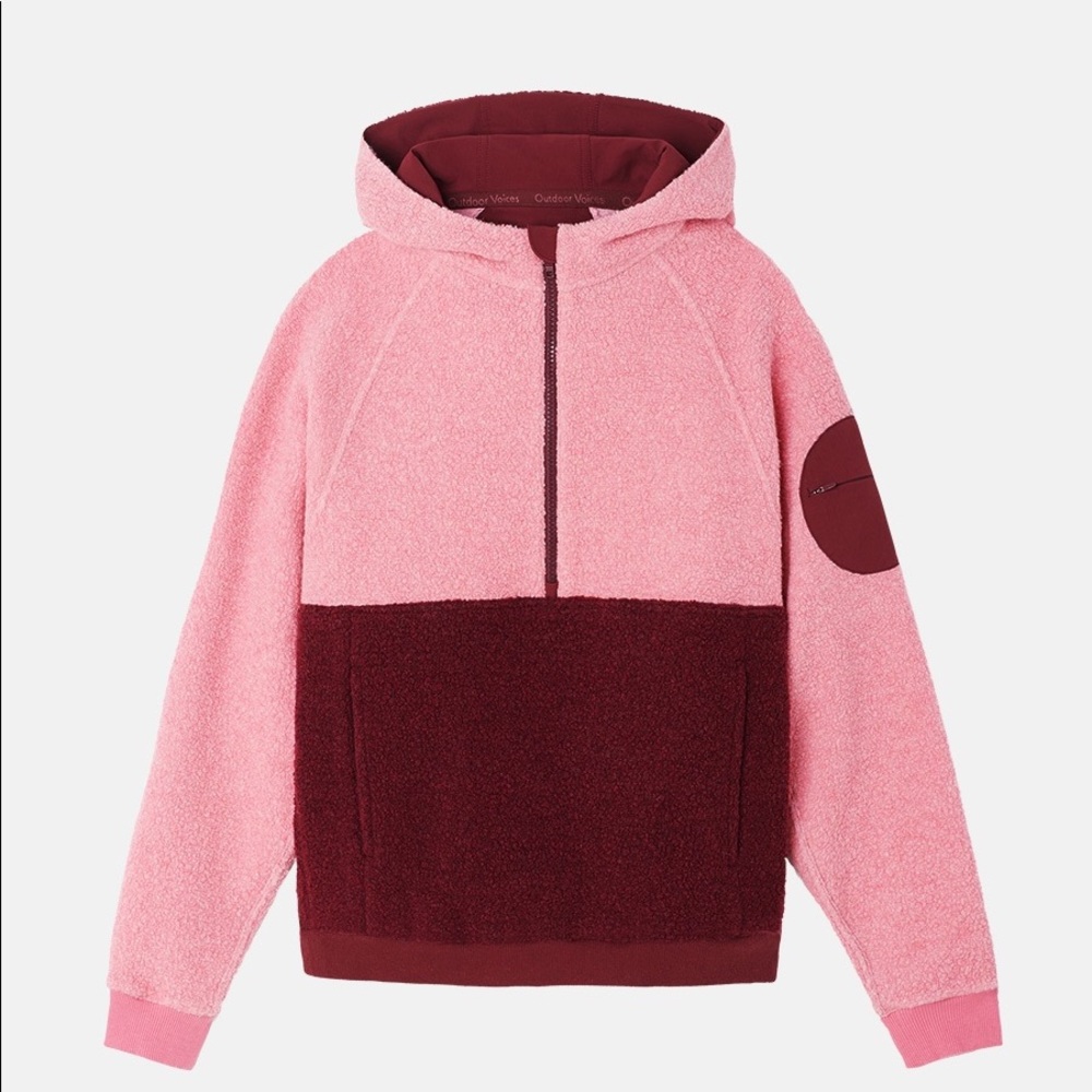 NWT outdoor voices pink/red mega fleece